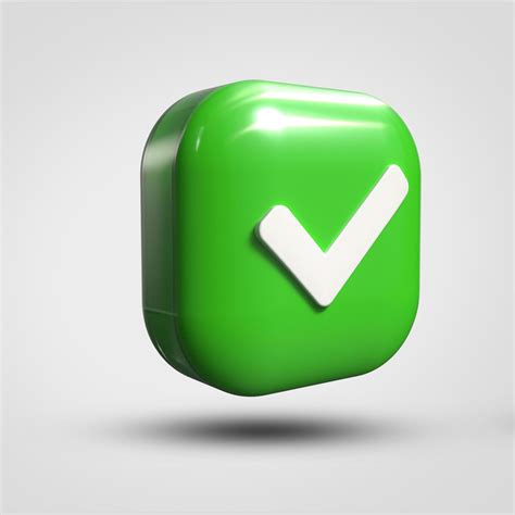 3D Render Check Mark Symbol Icon Green Transparent PNG 8898484 Stock