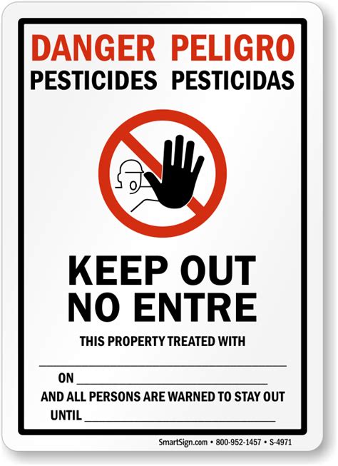 Bilingual Danger Pesticides Keep Out Sign Free Shipping Sku S 4971