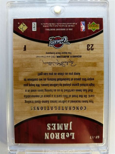 Upper Deck Hardcourt Lebron James Game Used Floor Court