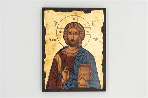 Greek Icon Christ Pantocrator Omnia Sacra Arte Sacra Da Oltre Anni