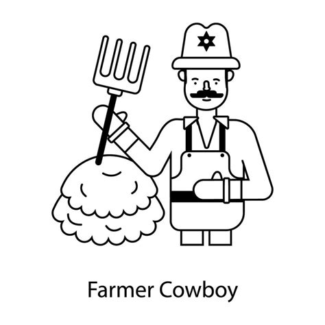 Trendy Farmer Cowboy 35889055 Vector Art At Vecteezy