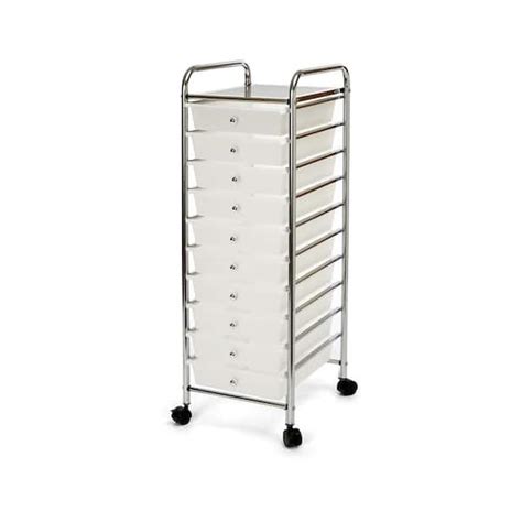 Seville Classics Frosted White 10-Drawer Organizer Cart SHE16218WB - The Home Depot