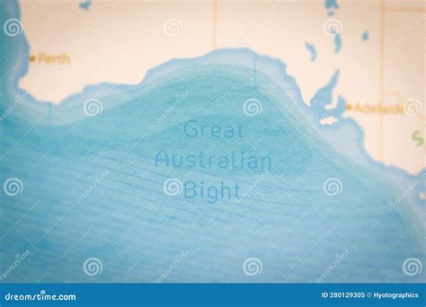 The Realistic Map of Great Australian Bight. Stock Image - Image of ...