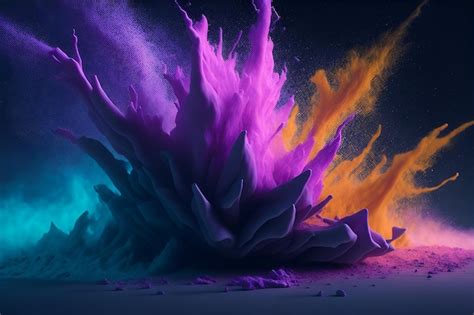 Premium AI Image | Colored powder explosion wallpaper