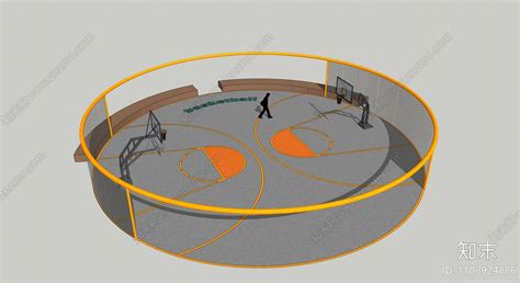 现代篮球场su模型下载【id1108924886】知末su模型网