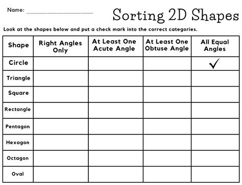 Printable Sorting 2d Shapes Activity Worksheet 2d Shape Sort Cut And