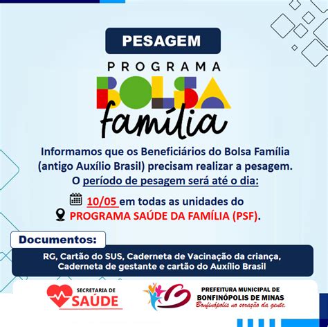 Pesagem Para O Programa Bolsa Fam Lia Bonfinopolis De Minas Mg