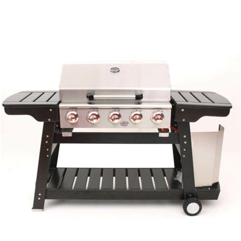 Barbecue Au Gaz Inox Br Leurs Sur Socle En Bois