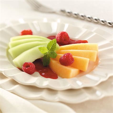 Melon with Raspberry Sauce Recipe | Taste of Home