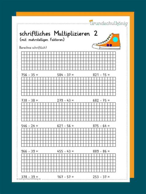 Schriftliches Multiplizieren Schriftlich Multiplizieren Mathematik