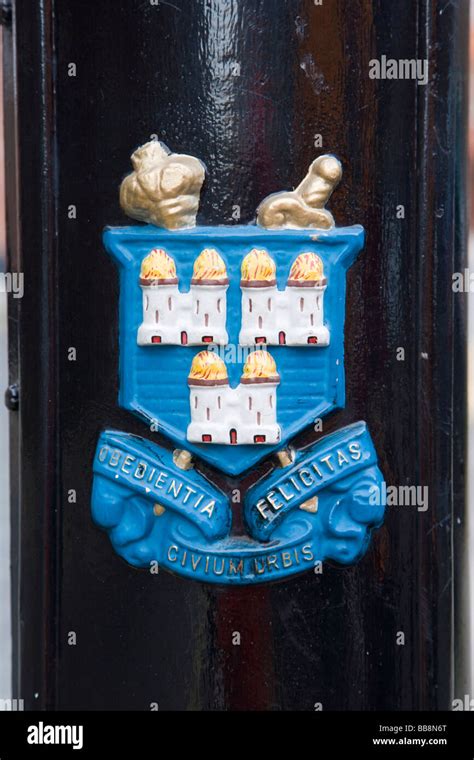 Dublin Coat Of Arms On A Street Post Dublin Ireland Stock Photo Alamy