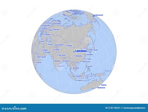 Map Showing Lanzhou,China on the World Map. Stock Illustration ...