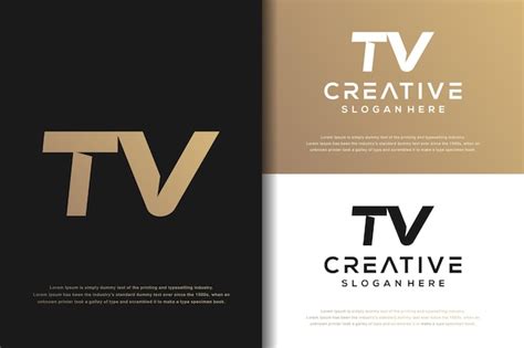 Abstraktes Monogramm Buchstaben Tv Logo Design Premium Vektor