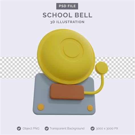 Premium Psd School Bell D Illustration