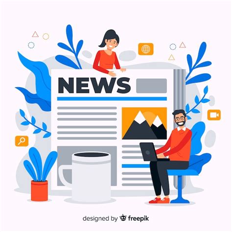 Ilustración Del Concepto De Noticias En Diseño Plano Vector Premium