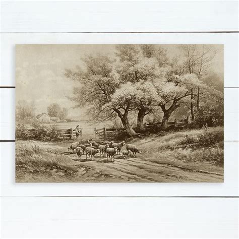 Vintage Inspired Farm Scene Canvas Wall Art Antique Farmhouse