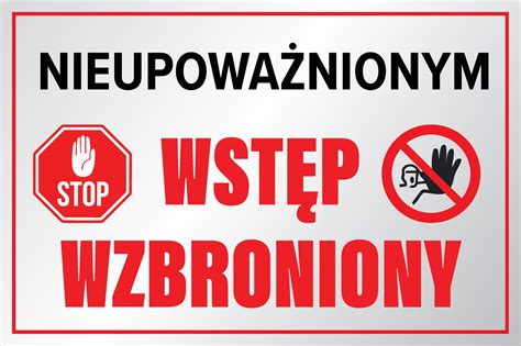 Tabliczka Nieupowa Nionym Wst P Wzbroniony X Cpvpey Gl