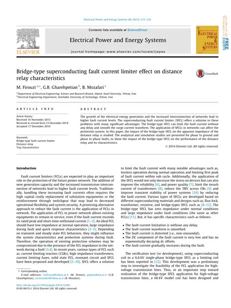 Pdf Bridge Type Superconducting Fault Current Limiter Effect On