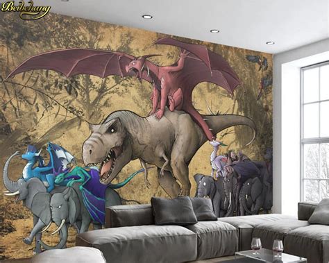 Niestandardowa tapeta beibehang mural świat jurajski dinozaur tapety