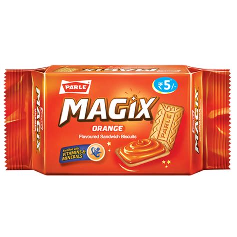 Parle Magix Creme Orange Rectangle Biscuit Packaging Type Packet