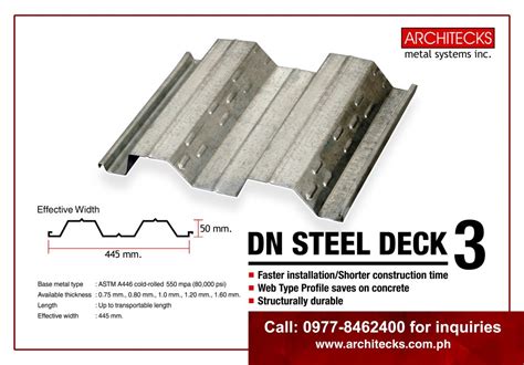 DN STEEL DECK 3 (WEB TYPE PROFILE) – Architecks Metal Systems Inc