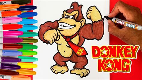 COMO DIBUJAR A DONKEY KONG DE SUPER MARIO BROS YouTube