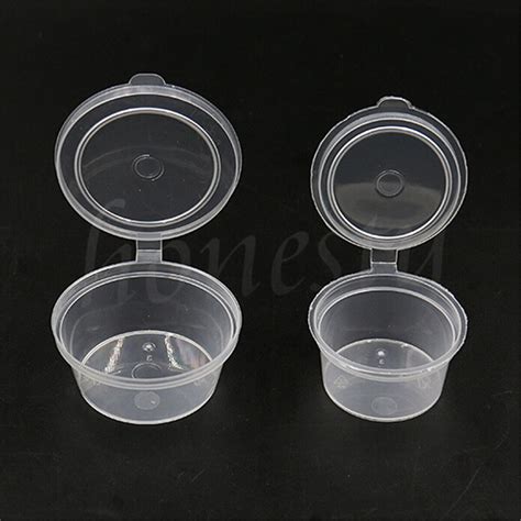 10x Disposable Clear Plastic Sauce Chutney Cups Food Container Storage Box Ebay