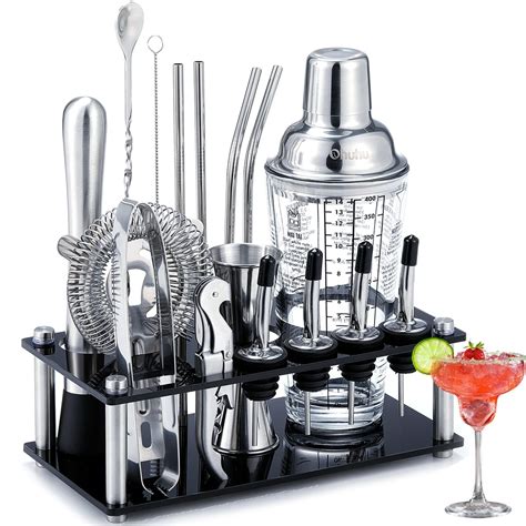 Buy Cocktail Shaker Set With Stand Ohuhu Piece Bartender Kit