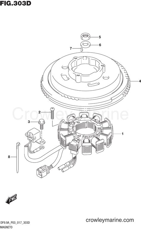 MAGNETO DF9 9AR P03 Serial Range Four Stroke Outboard 8 DF8A 710001