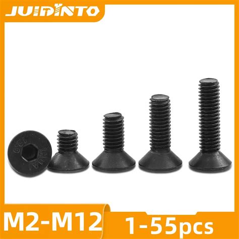 JUIDINTO 2 50pcs Flat Head Allen Screw M2 M2 5 M3 M4 M5 M6 M8 12