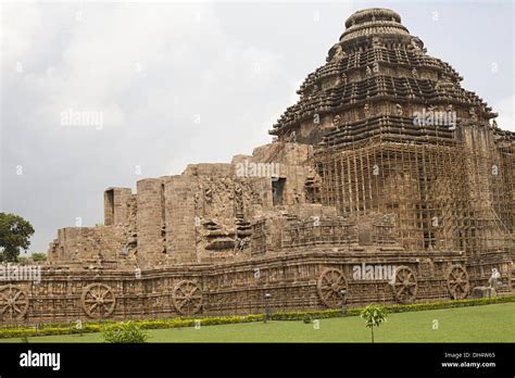 Façade Of The Konark Sun Temple Designed To Resemble A Chariot With 12