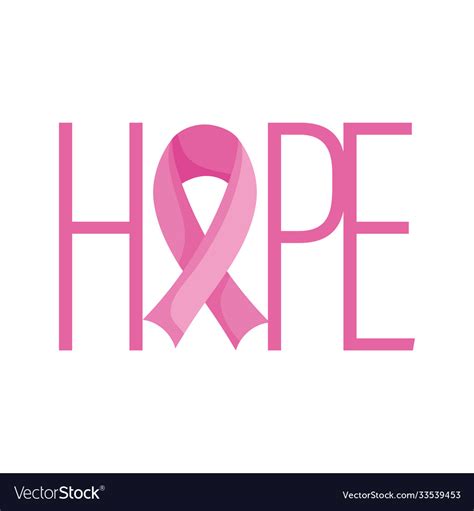 Breast Cancer Awareness Month Hope Ribbon Vector Image