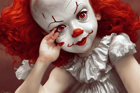 Amazing Detailed Cute Baby Pennywise Bright Red · Creative Fabrica