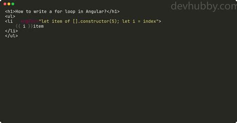 How To Write A For Loop In Angular