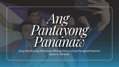 Ethics Ang Pantayong Pananaw Bilang Diskursong Pangkabihasnan Ni