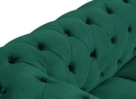 Canapé 2 places velours vert CHESTERFIELD DECOINPARIS