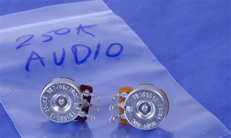 Two Cts 250k Audio Taper Split Shaft Pots For Gibson Reverb