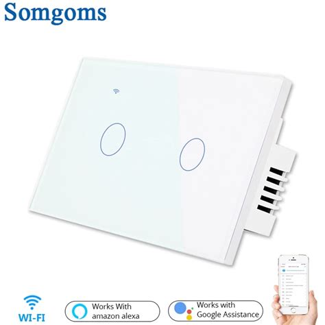 Somgoms Tuya Gang Way Us Wifi Rf Smart Lights Wall Touch Switch