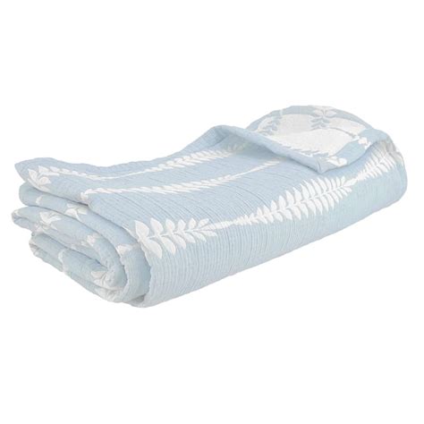Providence 3 Piece Blue Embroidered Matelasse Coverlet King