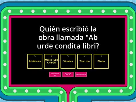 Surgimiento De La Literatura Latina Gameshow Quiz