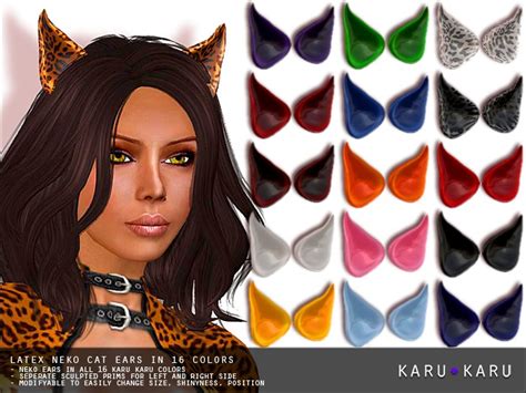 Second Life Marketplace Karu Karu Neko Cat Ears 16 Colors