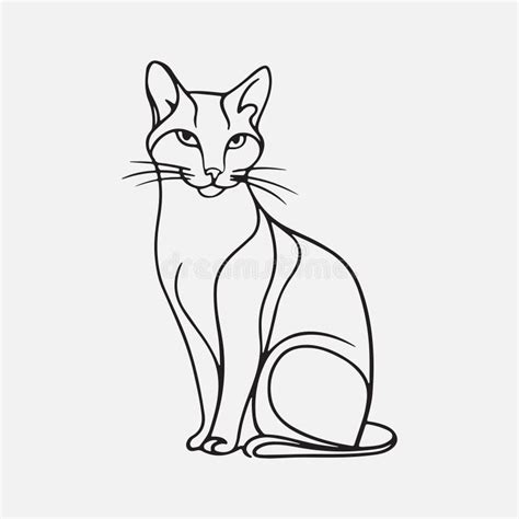 Print Stunning Cat Line Art Vector Designs For Creative Projects Stock