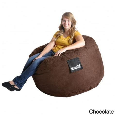 Slacker Sack Round Microfiber And Foam Bean Bag 4 Round Chocolate Brown