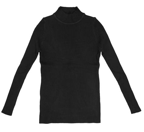 Women S Ribbed Knit Mock Neck Sweater Long Sleeve Top One Size New Ebay