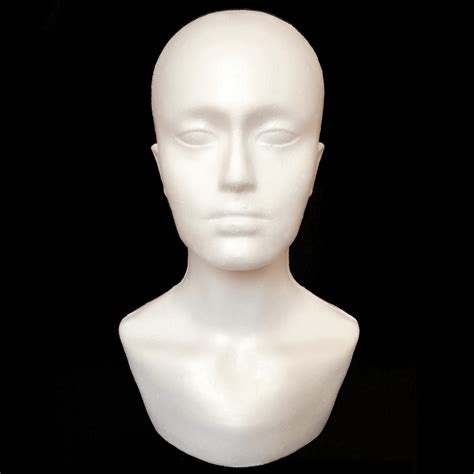 Male Polystyrene Foam Mannequin Stand Model Display Head Hat Cap Wig In