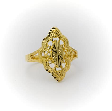 Womens Gold Ring Vintage Gold Ring Unique Gold Ring Gold Filigree