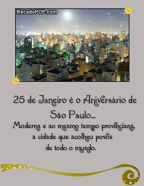 Mensagens de Aniversário de São Paulo para Facebook