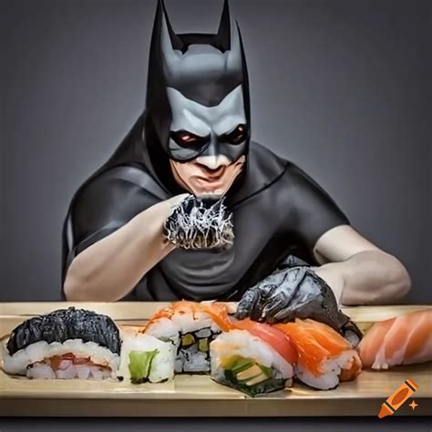 Humorous Image Of Batman Making Sushi On Craiyon