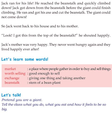 Grade 1 Reading Lesson 24 Fairy Tales Jack And The Beanstalk Grade