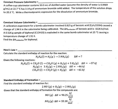 Solved Constant Pressure Calorimetry A Coffee Cup